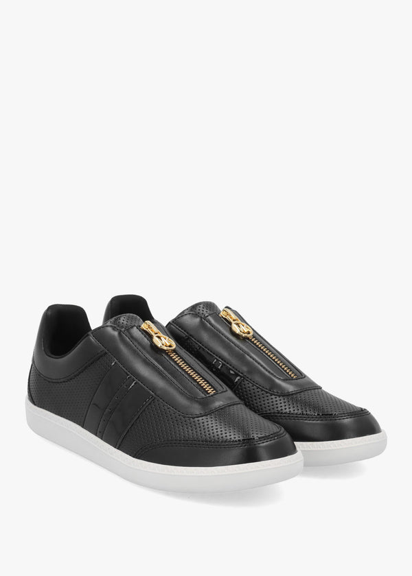 Michael Kors Jovie Mesh Black Zip-Front Trainers