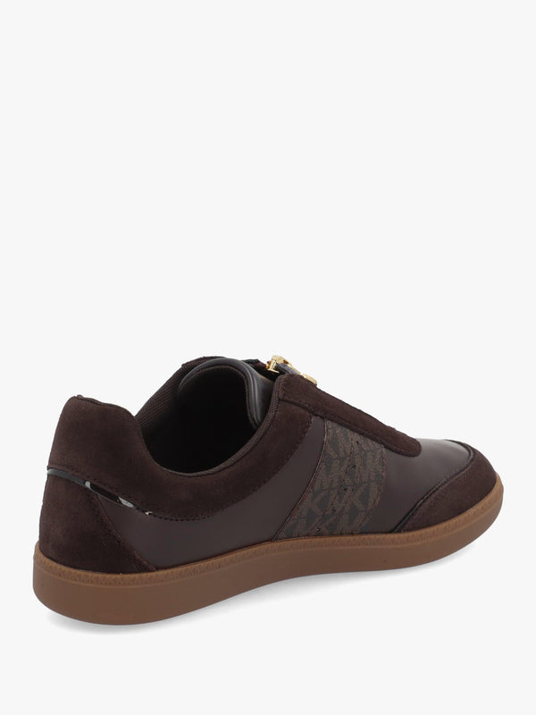 Michael Kors Jovie Brown Zip-Front Trainers