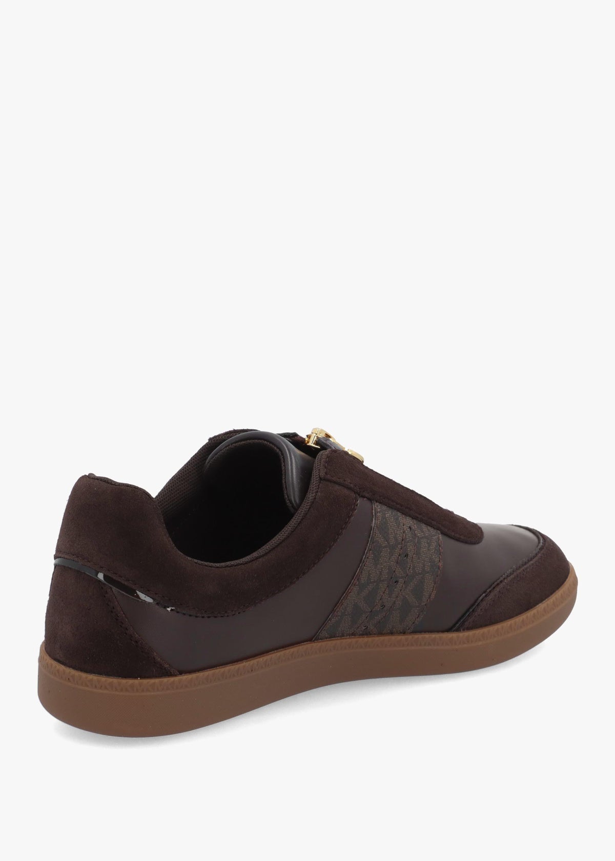 Michael Kors Jovie Brown Zip-Front Trainers