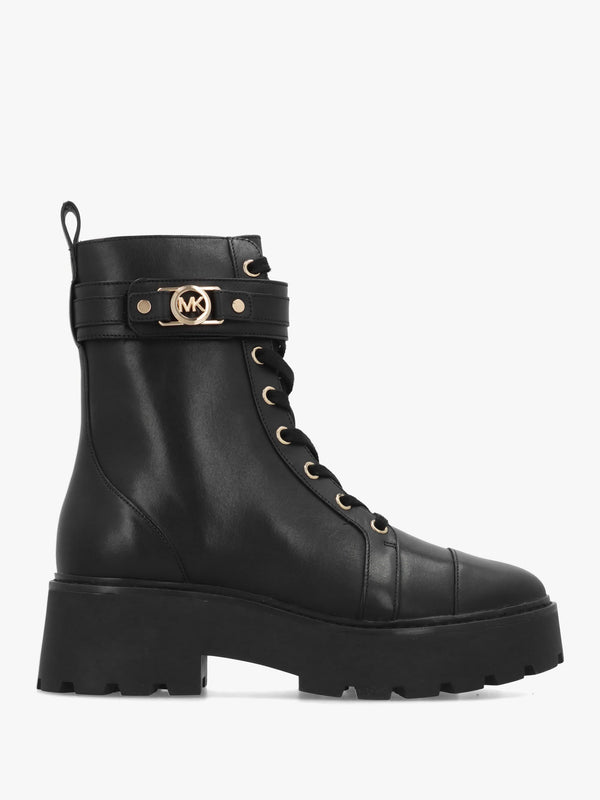 Michael Kors Mandy Black Leather Ankle Boots