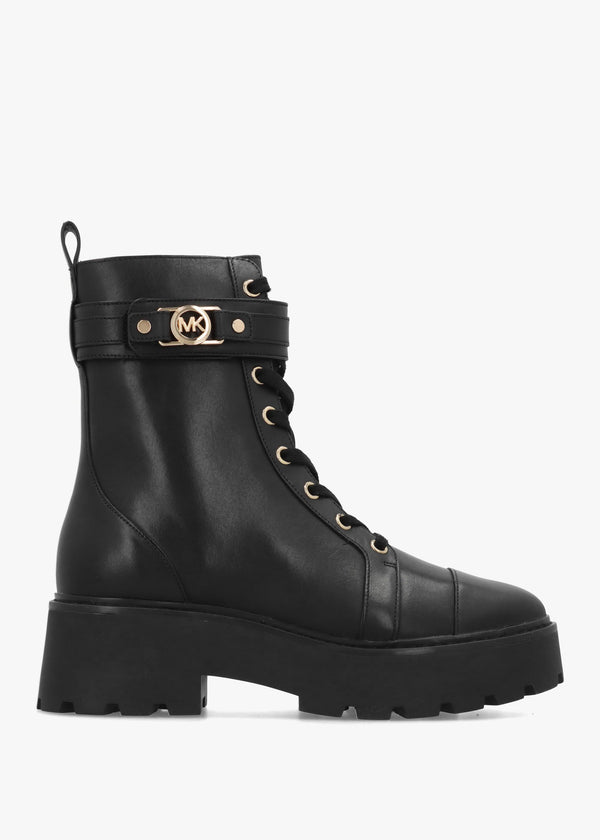 Michael Kors Mandy Black Leather Ankle Boots