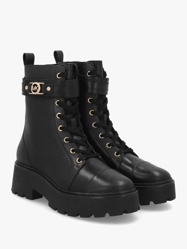 Michael Kors Mandy Black Leather Ankle Boots