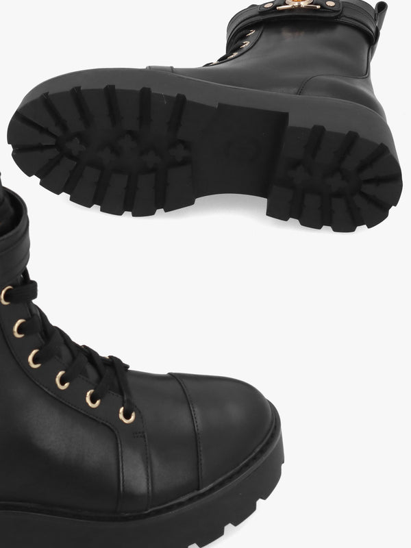 Michael Kors Mandy Black Leather Ankle Boots