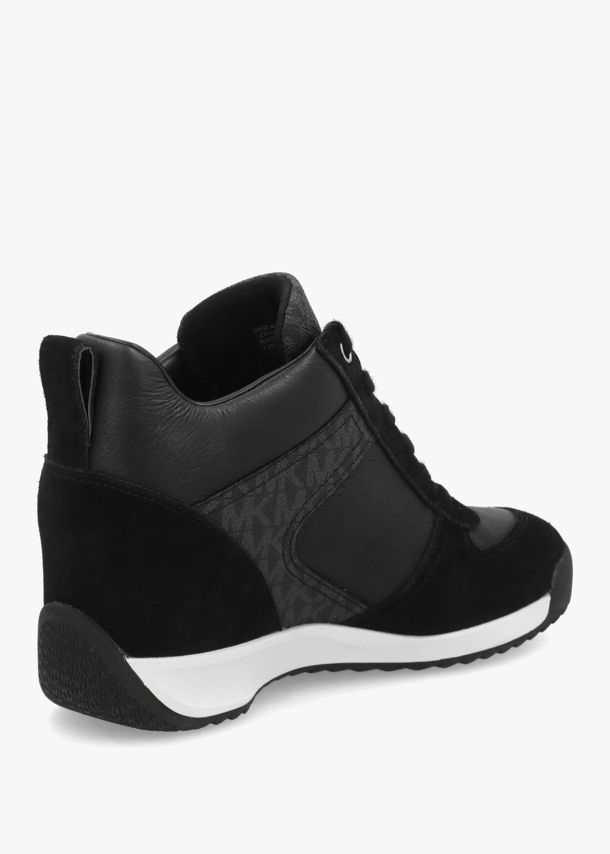Michael Kors Nikko S2 Black Leather & Suede Wedge Trainers