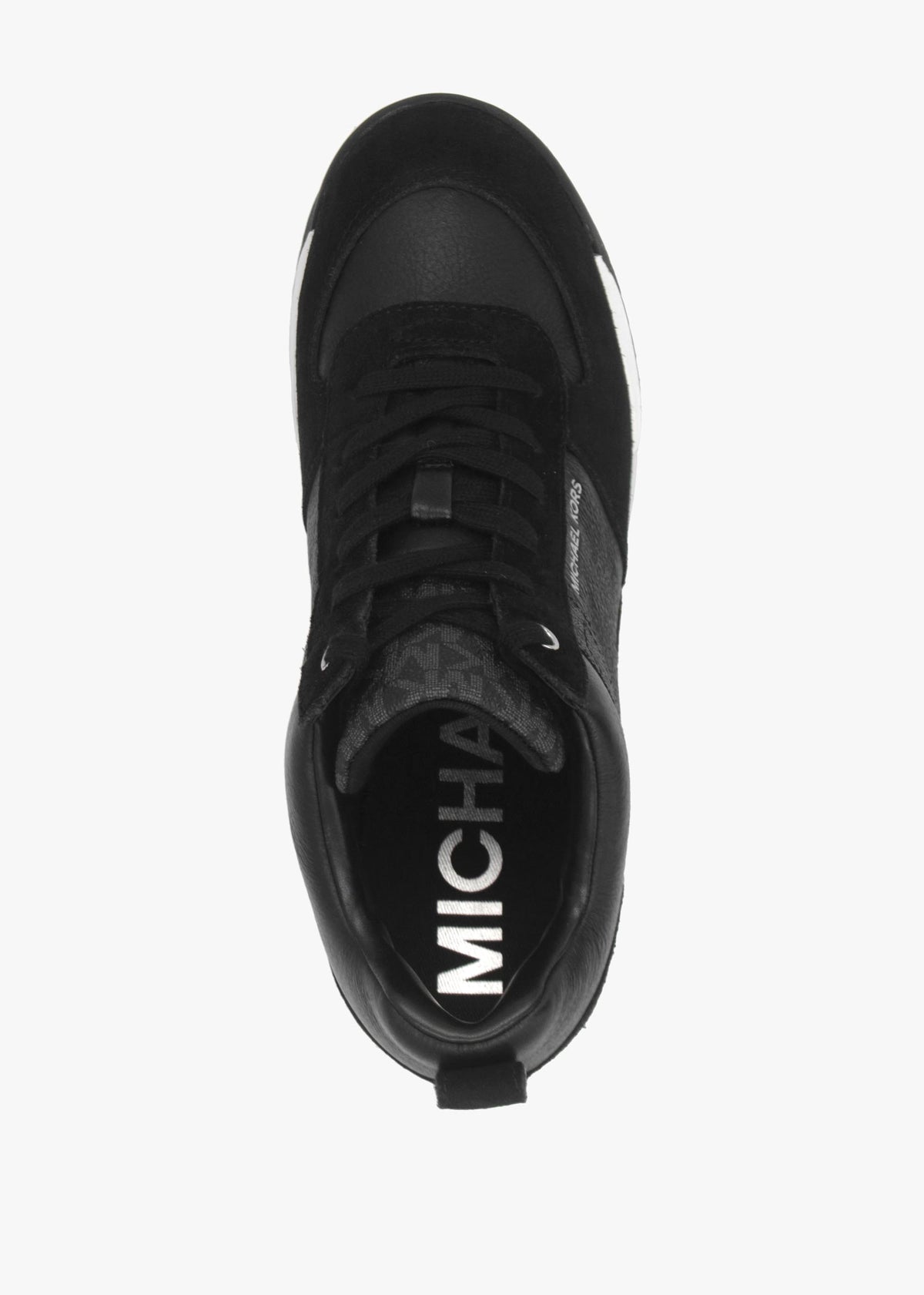 Michael Kors Nikko S2 Black Leather & Suede Wedge Trainers