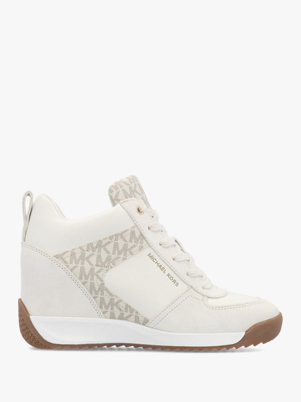 Michael Kors Nikki S2 Vanilla Leather & Suede Wedge Trainers