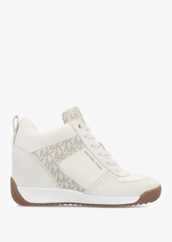 Michael Kors Nikki S2 Vanilla Leather & Suede Wedge Trainers