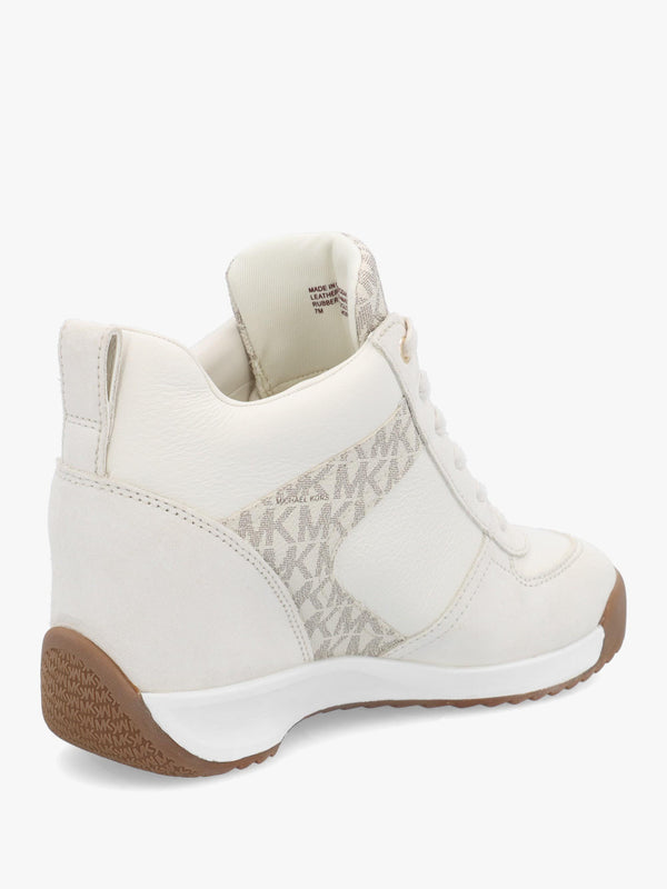 Michael Kors Nikki S2 Vanilla Leather & Suede Wedge Trainers