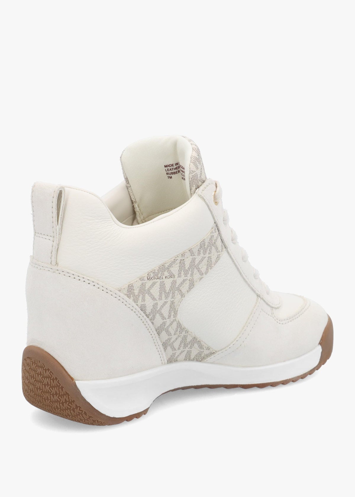 Michael Kors Nikki S2 Vanilla Leather & Suede Wedge Trainers
