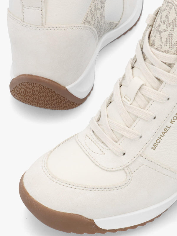 Michael Kors Nikki S2 Vanilla Leather & Suede Wedge Trainers
