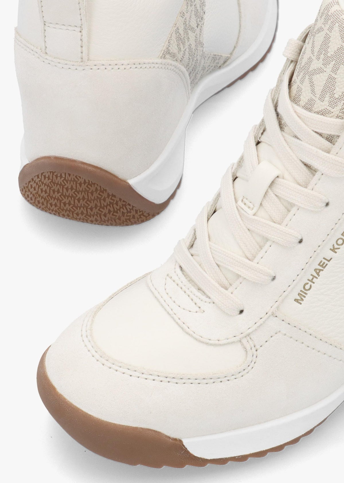 Michael Kors Nikki S2 Vanilla Leather & Suede Wedge Trainers
