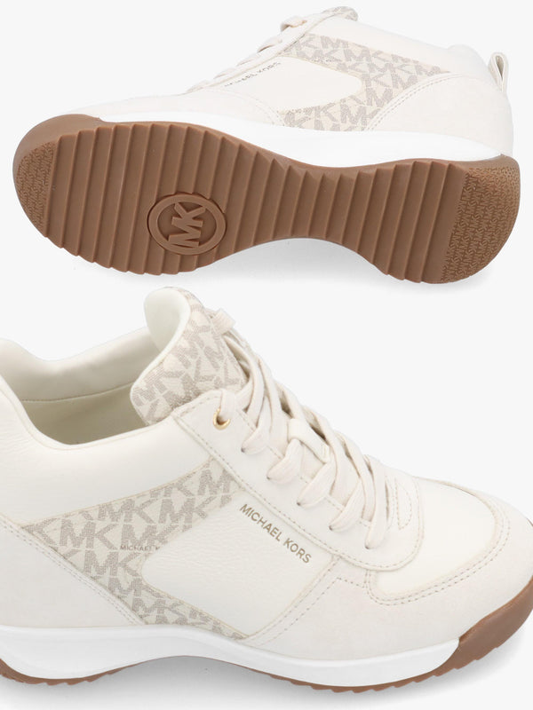 Michael Kors Nikki S2 Vanilla Leather & Suede Wedge Trainers