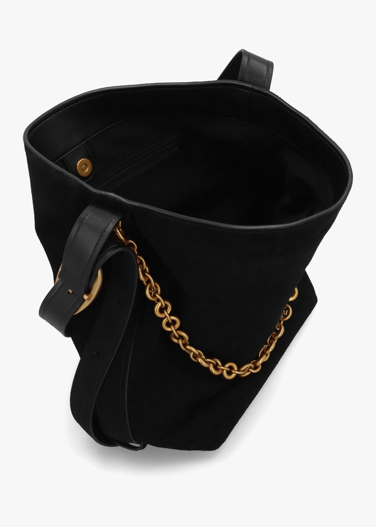 Michael Kors Large Nolita Black Suede Buckle Shoulder Bag