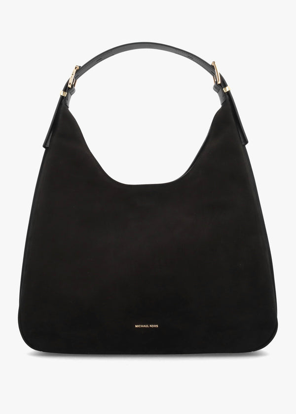 Michael Kors Large Nolita Black Suede Hobo Shoulder Bag