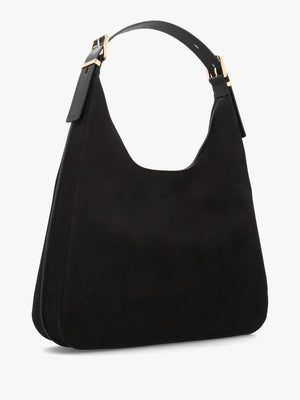 Michael Kors Large Nolita Black Suede Hobo Shoulder Bag