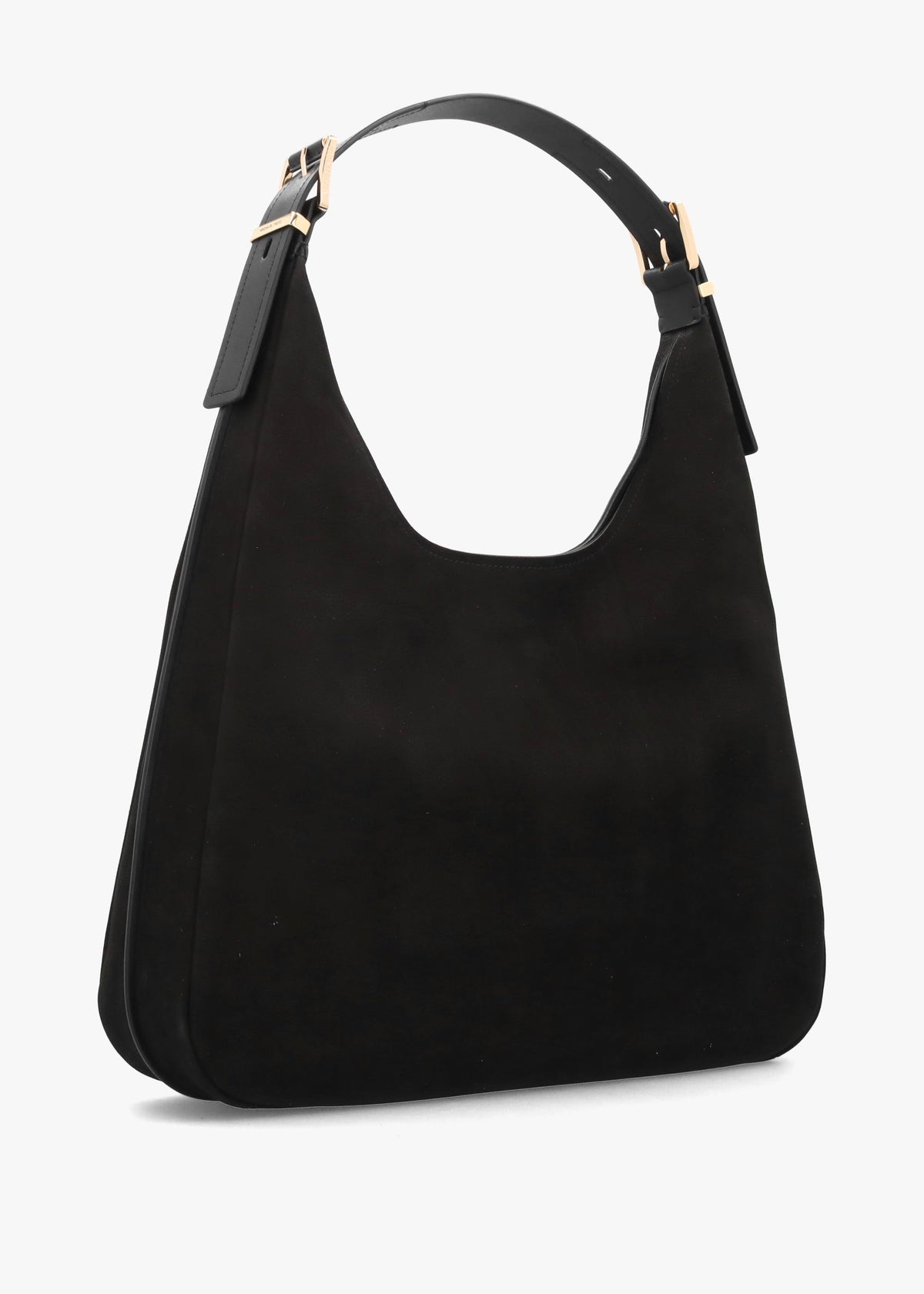 Michael Kors Large Nolita Black Suede Hobo Shoulder Bag