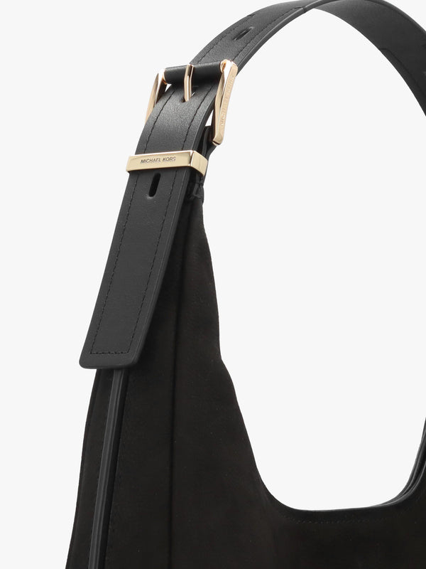 Michael Kors Large Nolita Black Suede Hobo Shoulder Bag