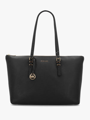 Michael Kors Quinn Large Pebbled Leather Black Tote Bag