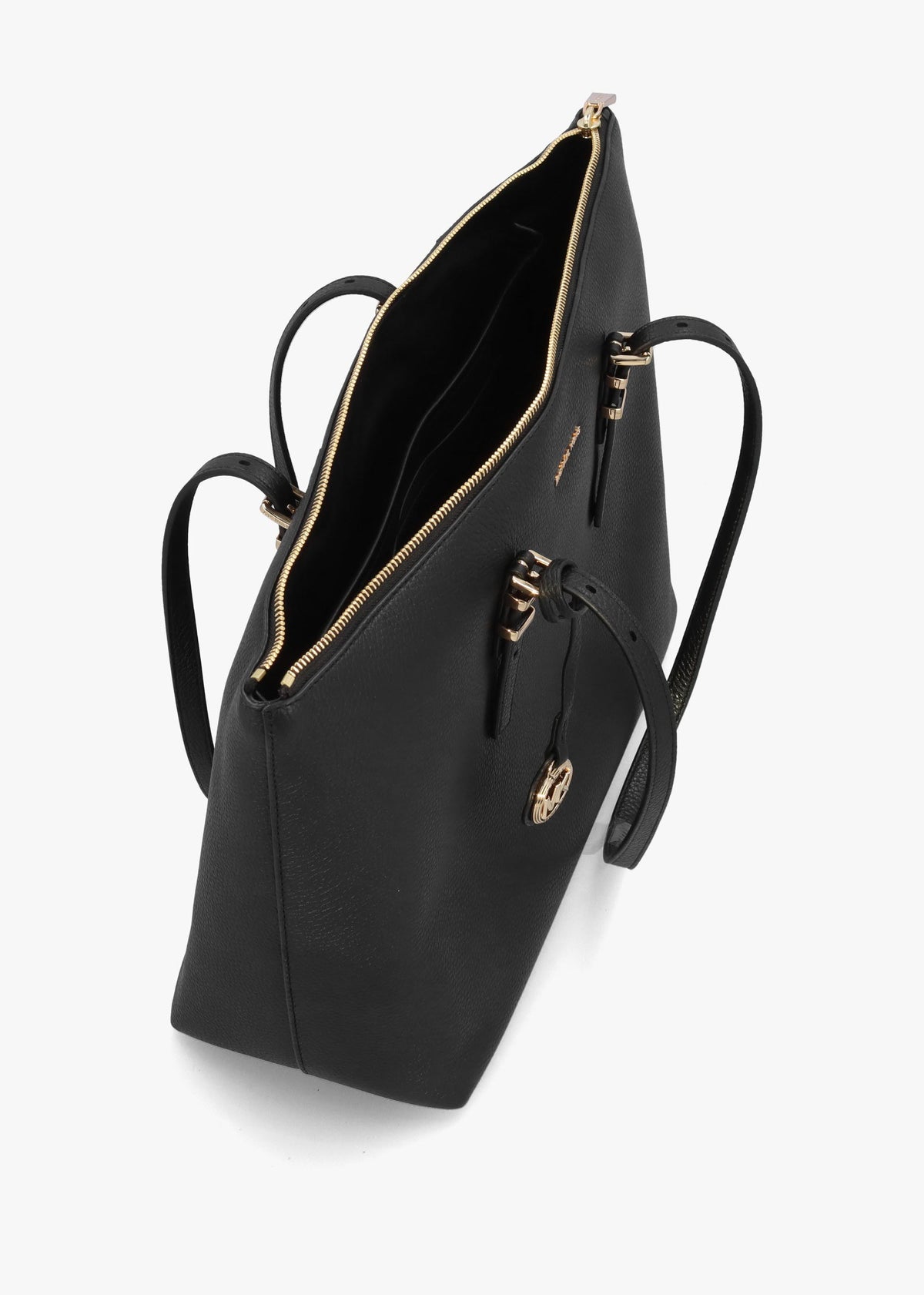 Michael Kors Quinn Large Pebbled Leather Black Tote Bag