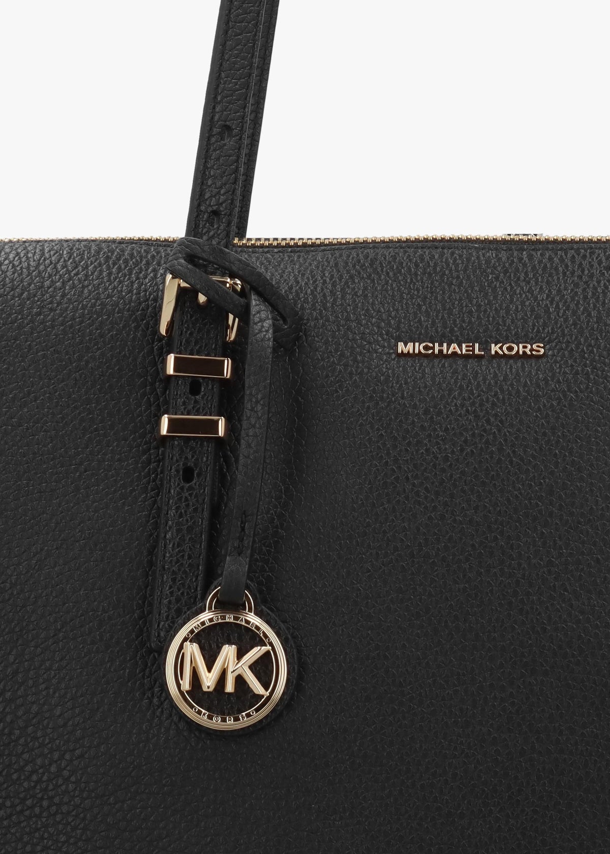 Michael Kors Quinn Large Pebbled Leather Black Tote Bag