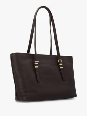 Michael Kors Quinn Medium Brown Leather Tote Bag