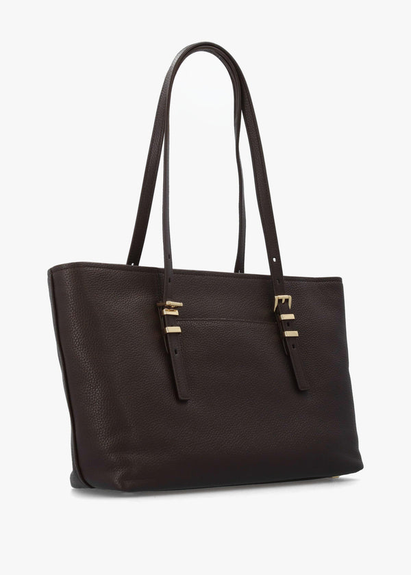 Michael Kors Quinn Medium Brown Leather Tote Bag