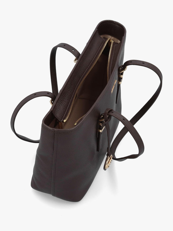 Michael Kors Quinn Medium Brown Leather Tote Bag