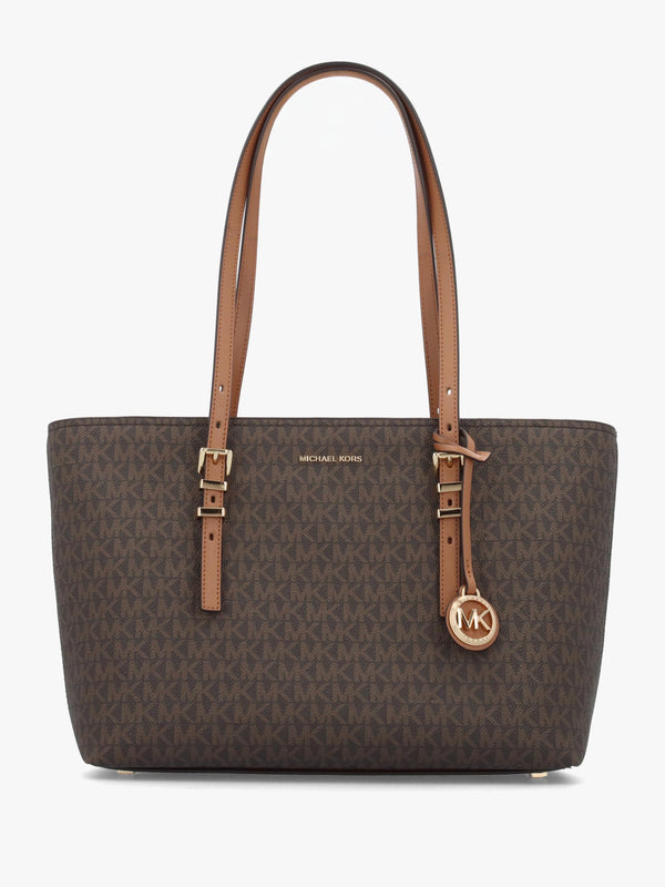Michael Kors Quinn Medium Brown Signature Logo Tote Bag