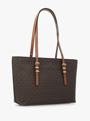 Michael Kors Quinn Medium Brown Signature Logo Tote Bag