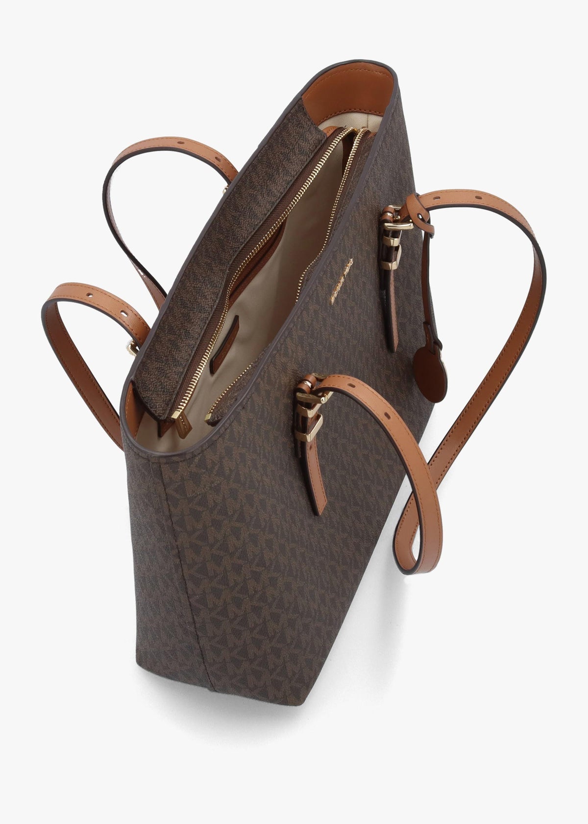 Michael Kors Quinn Medium Brown Signature Logo Tote Bag