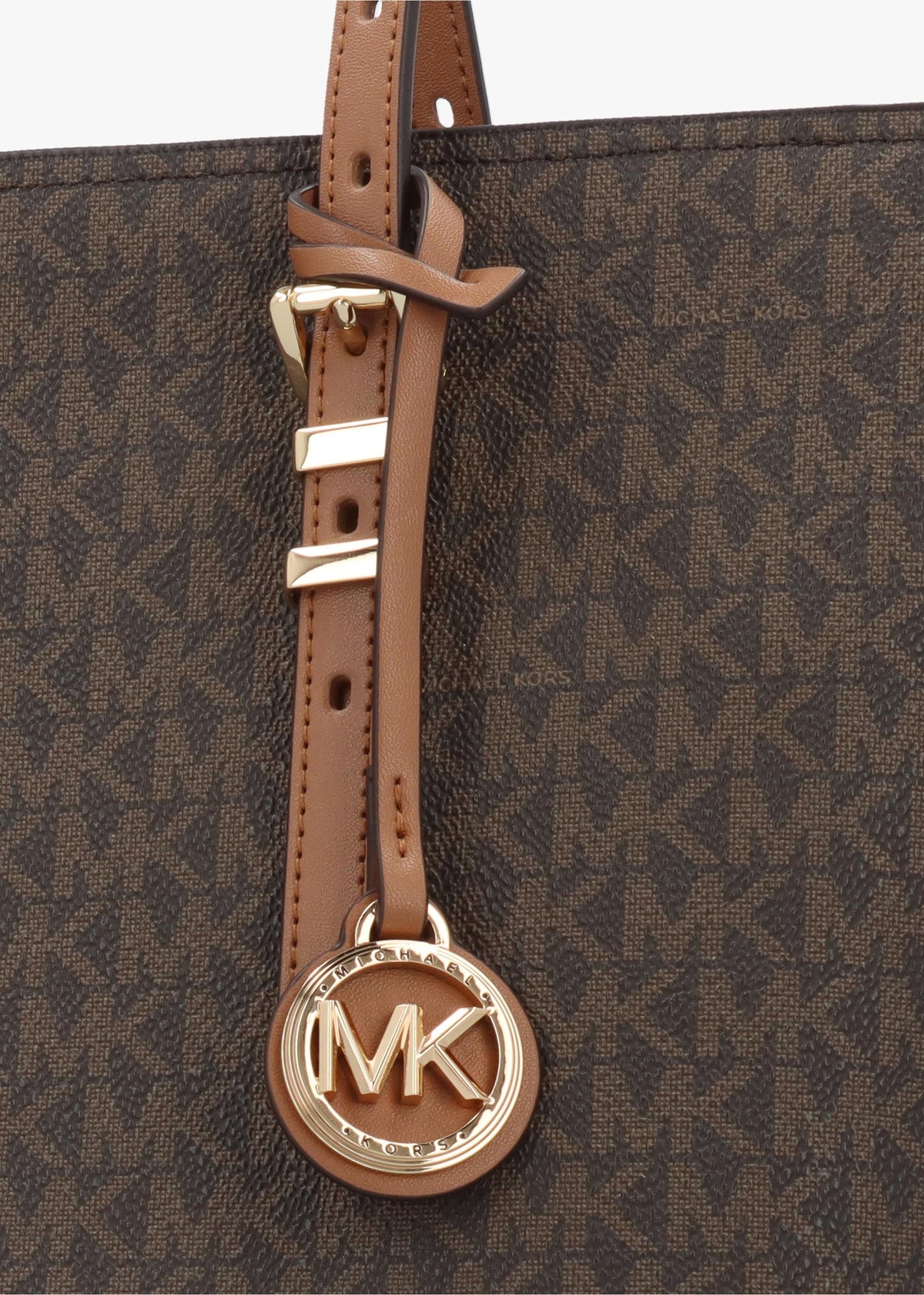 Michael Kors Quinn Medium Brown Signature Logo Tote Bag