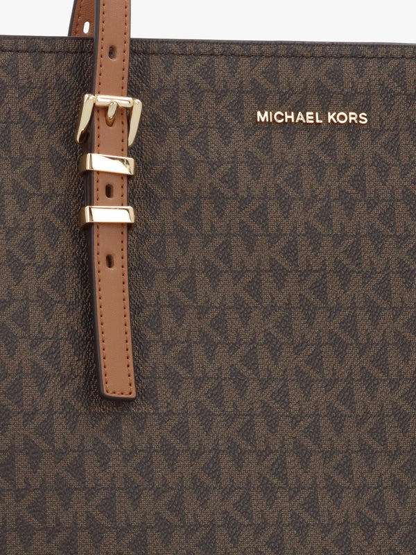 Michael Kors Quinn Medium Brown Signature Logo Tote Bag