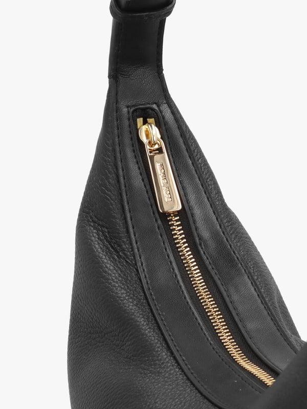 Michael Kors Skye Medium Black Leather Shoulder Bag