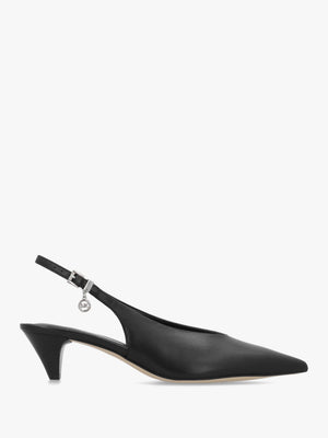 Michael Kors Tonya Black Leather Slingback Court Shoes