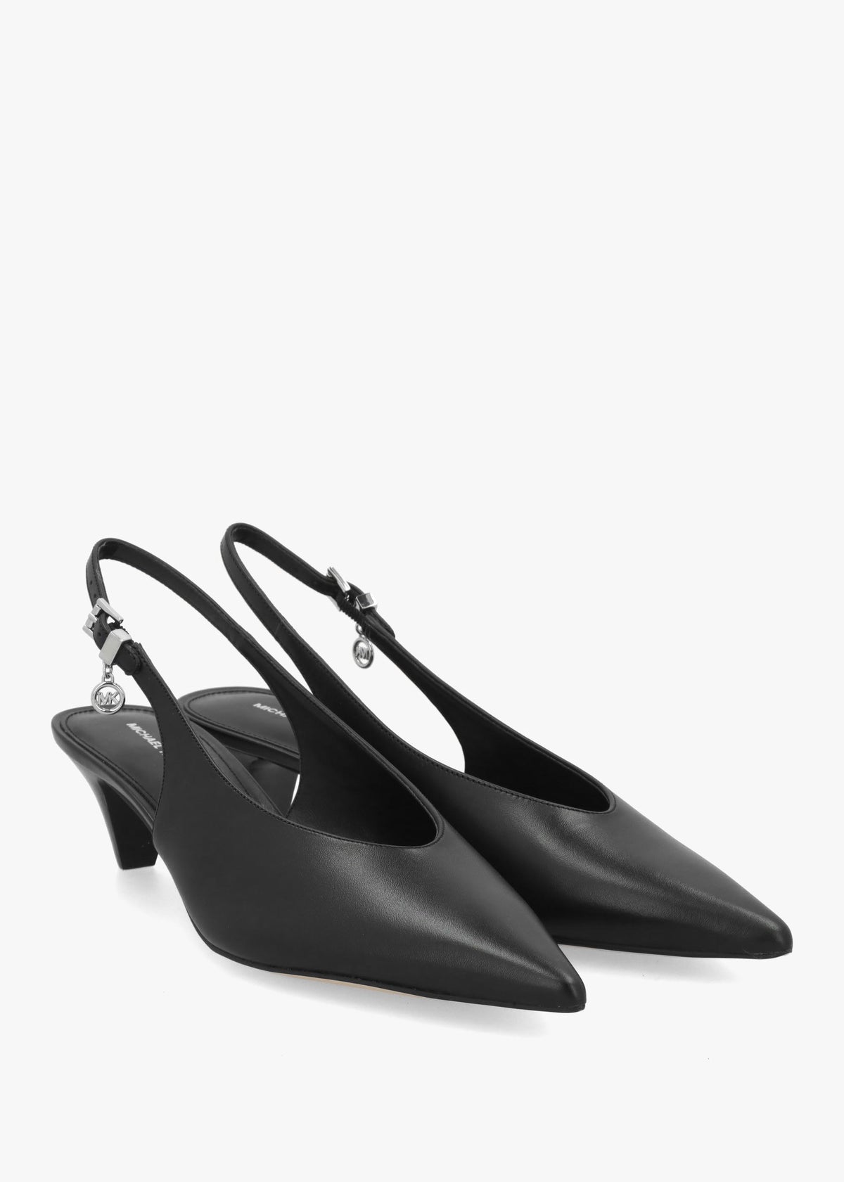 Michael Kors Tonya Black Leather Slingback Court Shoes