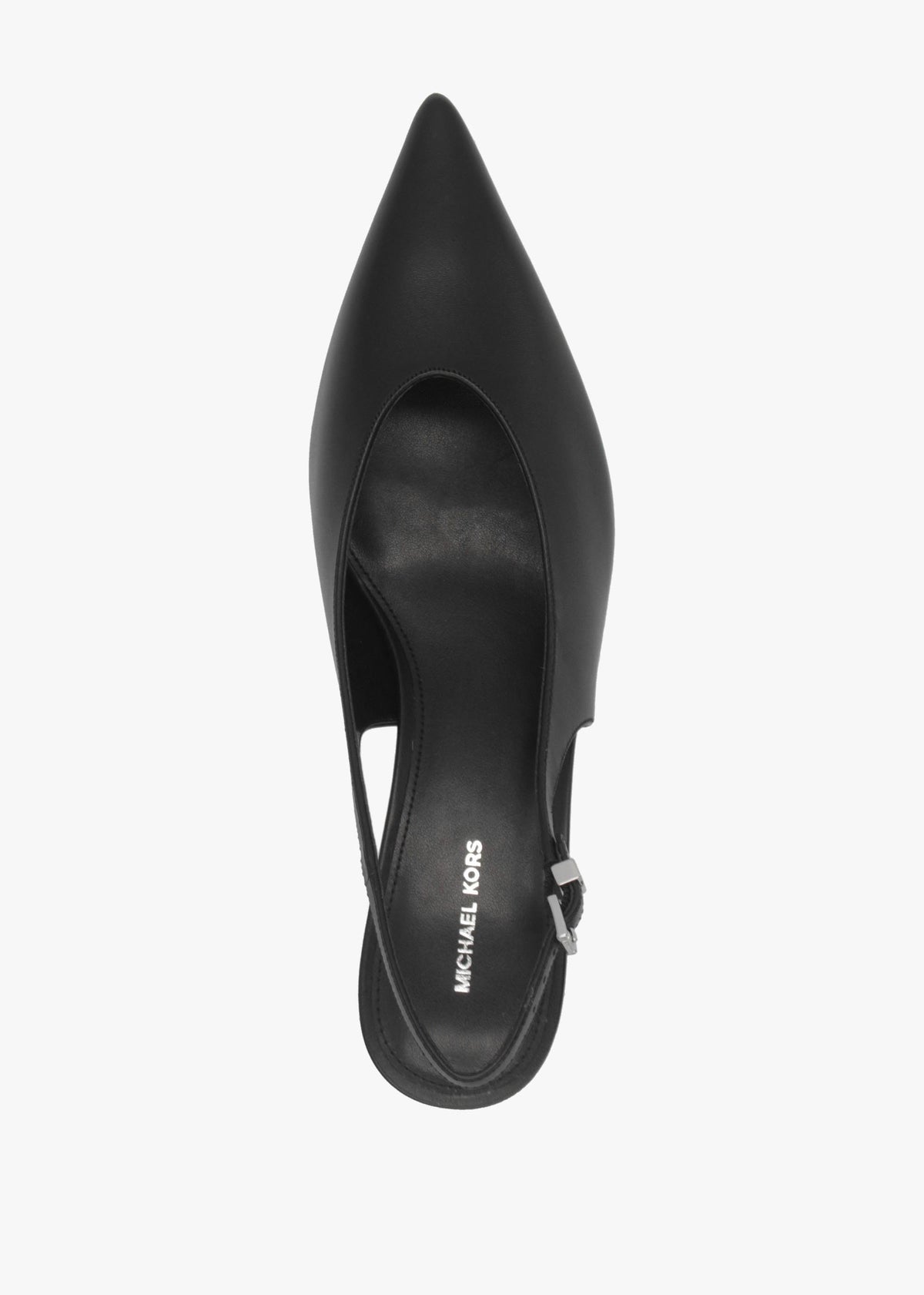 Michael Kors Tonya Black Leather Slingback Court Shoes