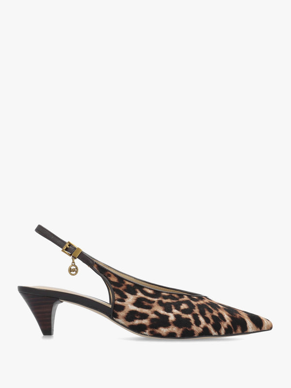 Michael Kors Tonya Leopard Pony Hair Slingback Court Shoes