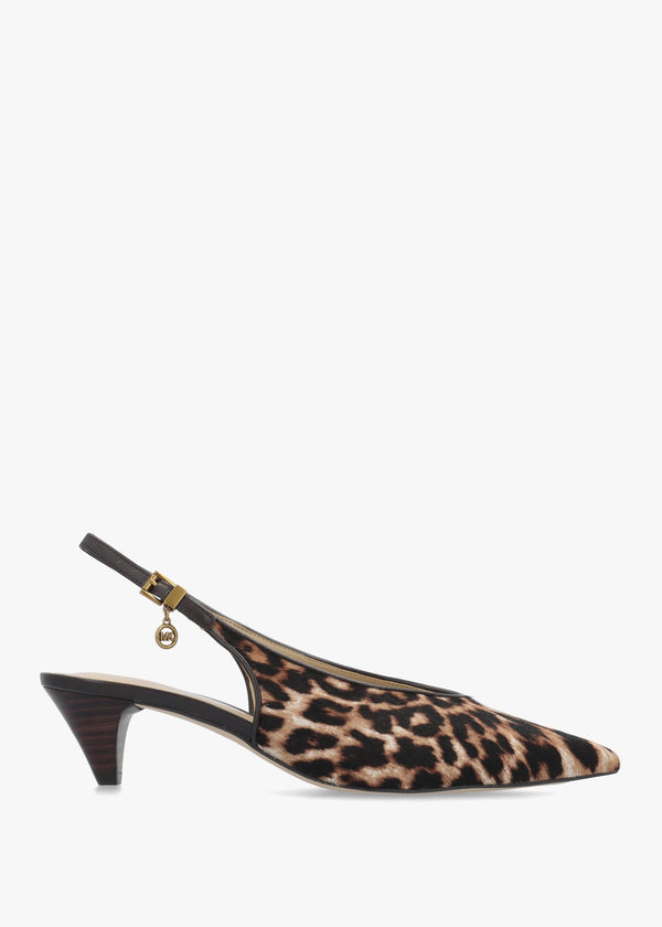 Michael Kors Tonya Leopard Pony Hair Slingback Court Shoes