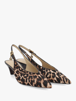 Michael Kors Tonya Leopard Pony Hair Slingback Court Shoes