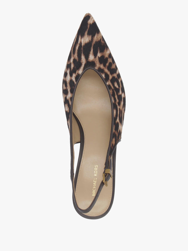 Michael Kors Tonya Leopard Pony Hair Slingback Court Shoes