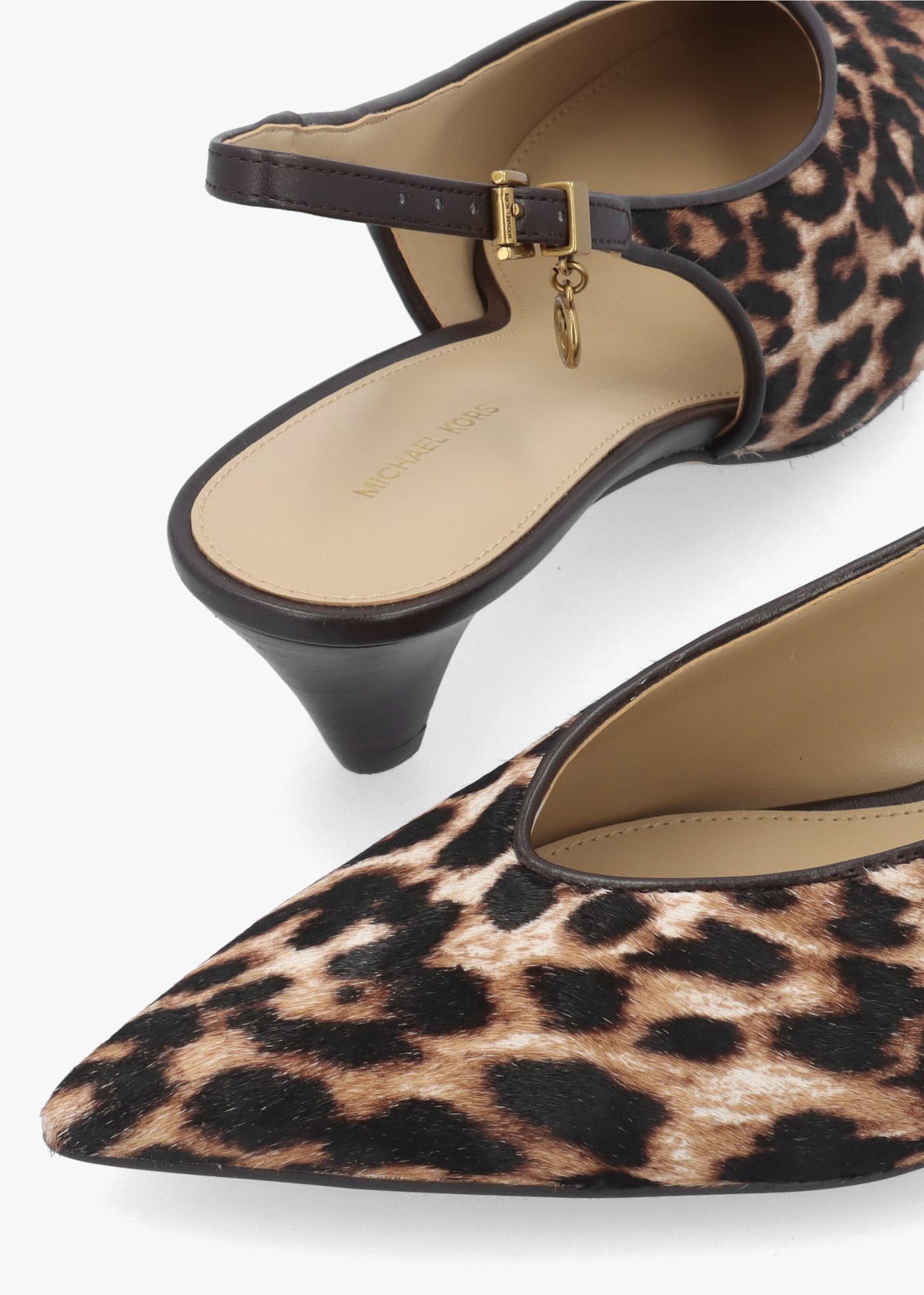 Michael Kors Tonya Leopard Pony Hair Slingback Court Shoes