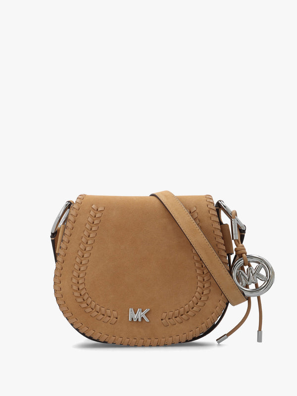 Josie Medium Whipstitched Peanut Suede Saddle Bag