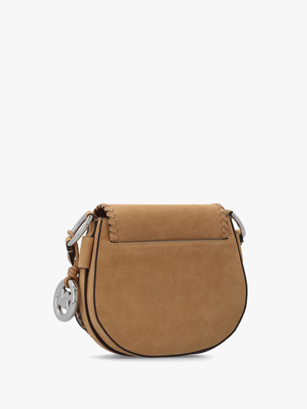Josie Medium Whipstitched Peanut Suede Saddle Bag