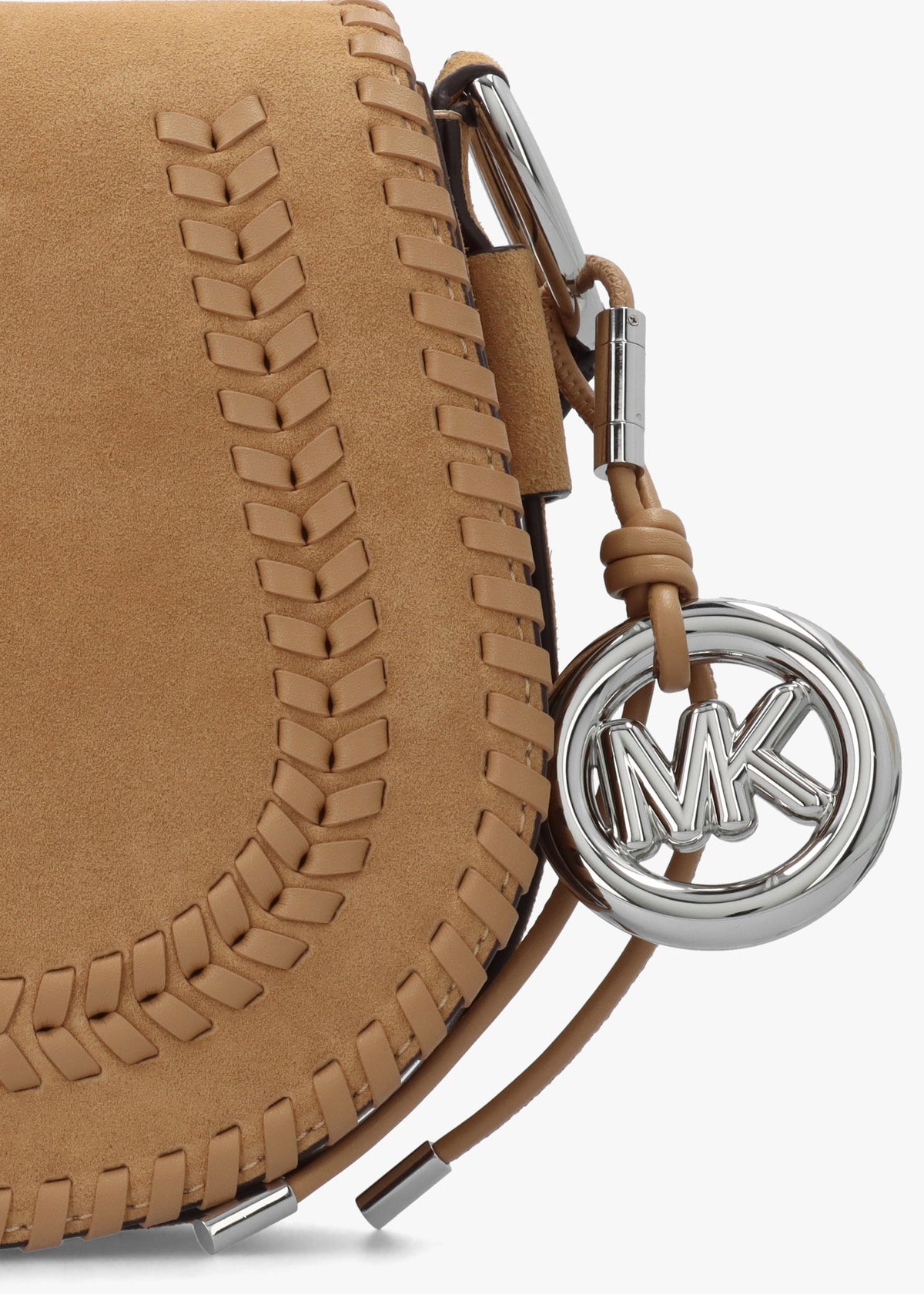 Josie Medium Whipstitched Peanut Suede Saddle Bag