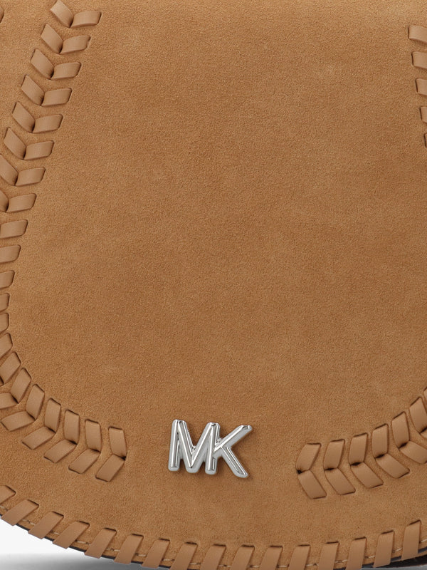 Josie Medium Whipstitched Peanut Suede Saddle Bag