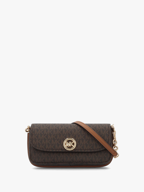 Nolita Small Brown Acorn Signature Logo Cross-Body Bag