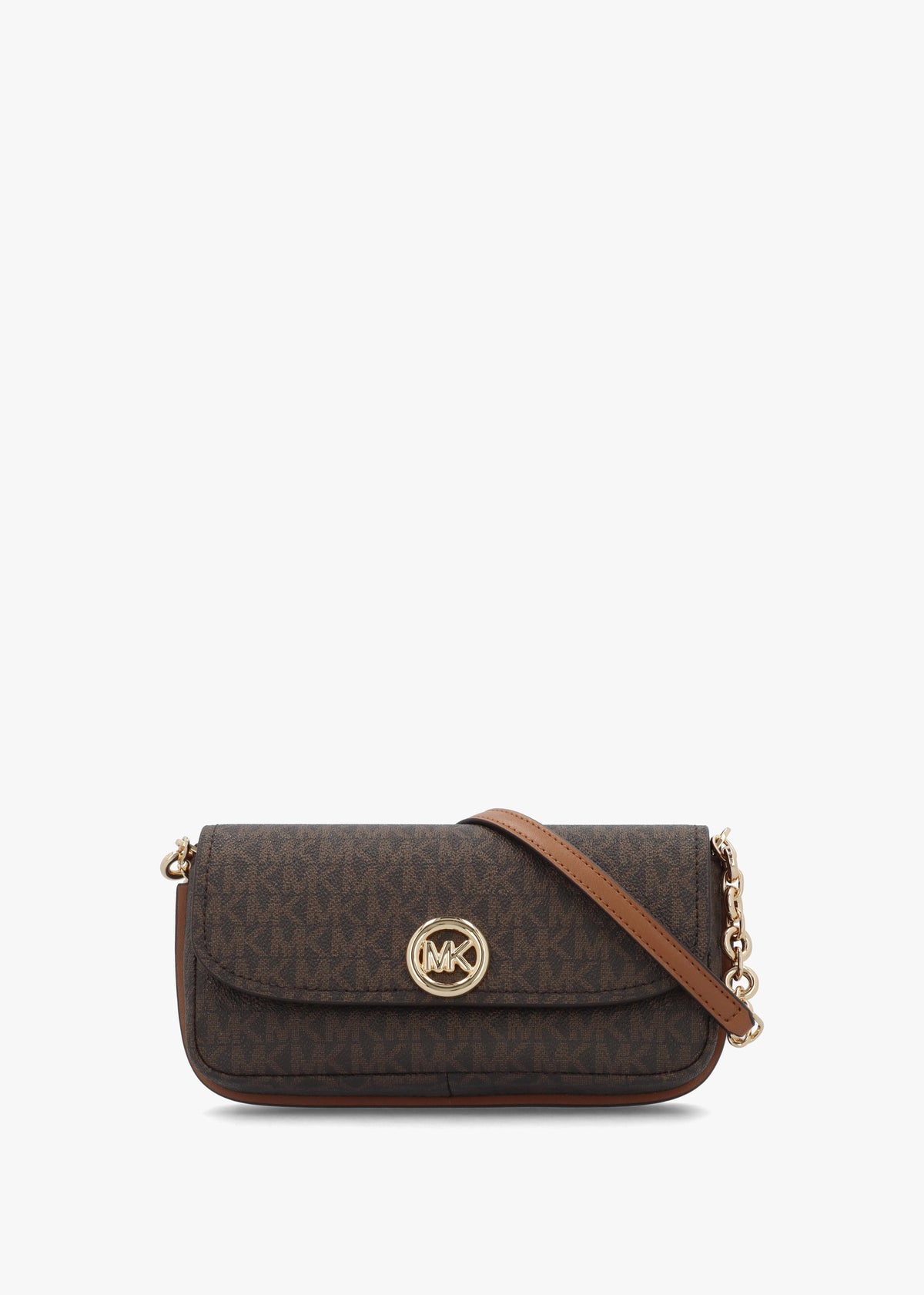 Nolita Small Brown Acorn Signature Logo Cross-Body Bag