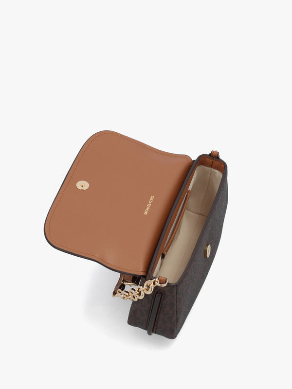 Nolita Small Brown Acorn Signature Logo Cross-Body Bag