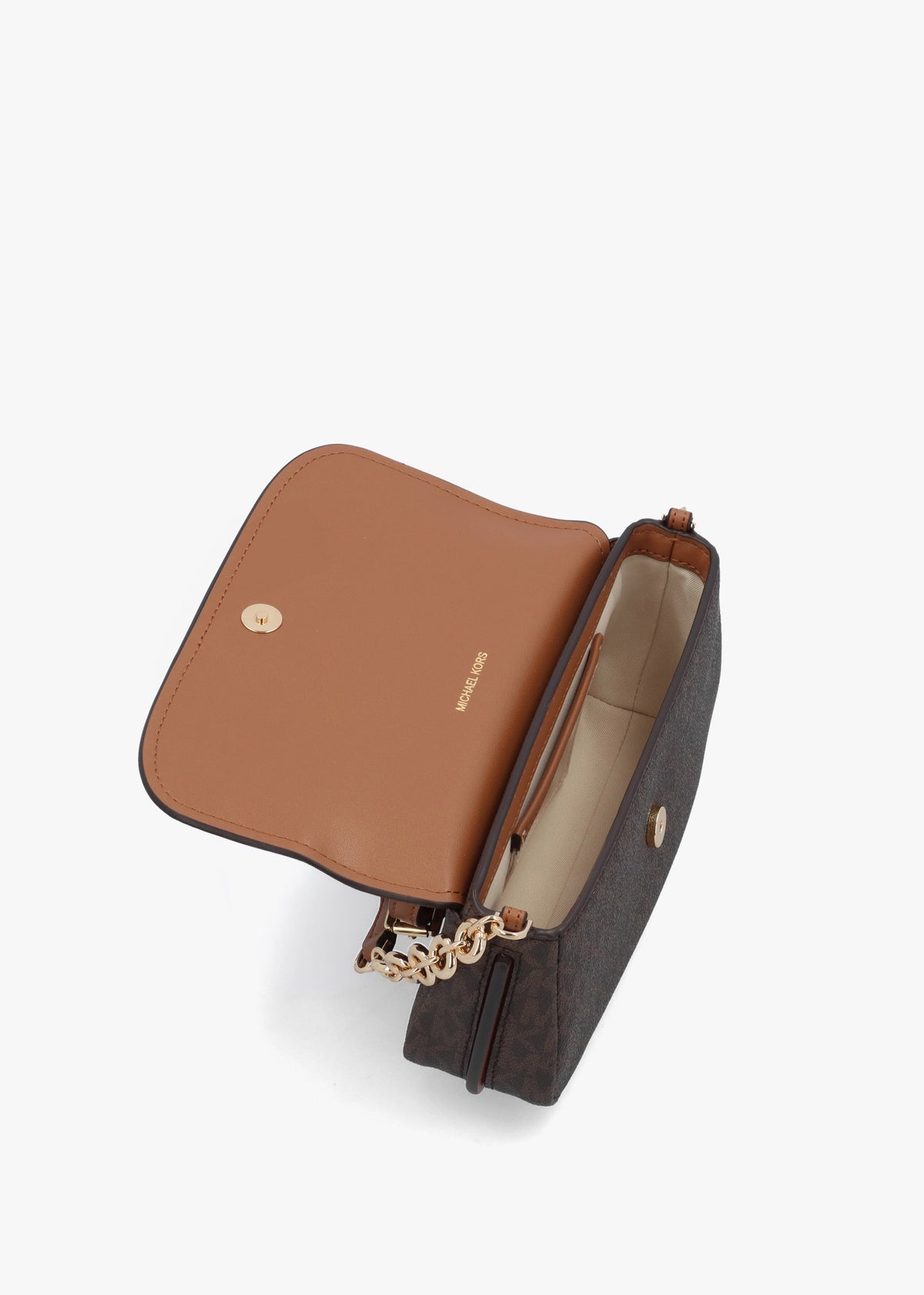 Nolita Small Brown Acorn Signature Logo Cross-Body Bag
