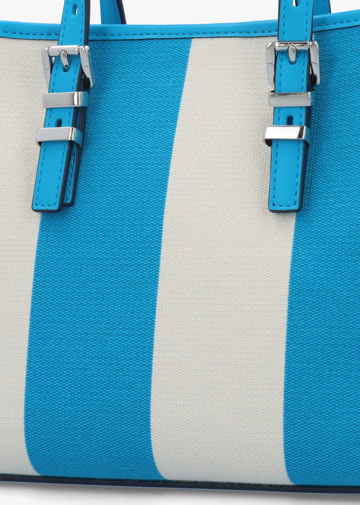 Quinn Small Milos Bleu Striped Canvas Tote Bag